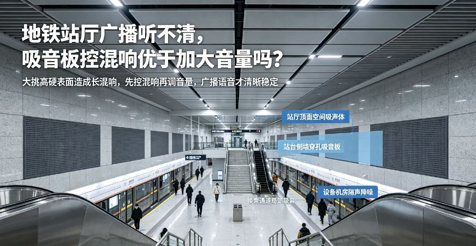 地铁站点广播嘈杂，吸音板控混响才是核心吗？